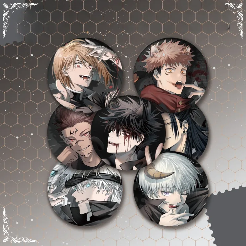 58 مللي متر Itadori Yuji Fushiguro Megumi Gojo Satoru حافة القطع هدية جدير جودة عالية الساخن بيع شارات ساحرة الديكور