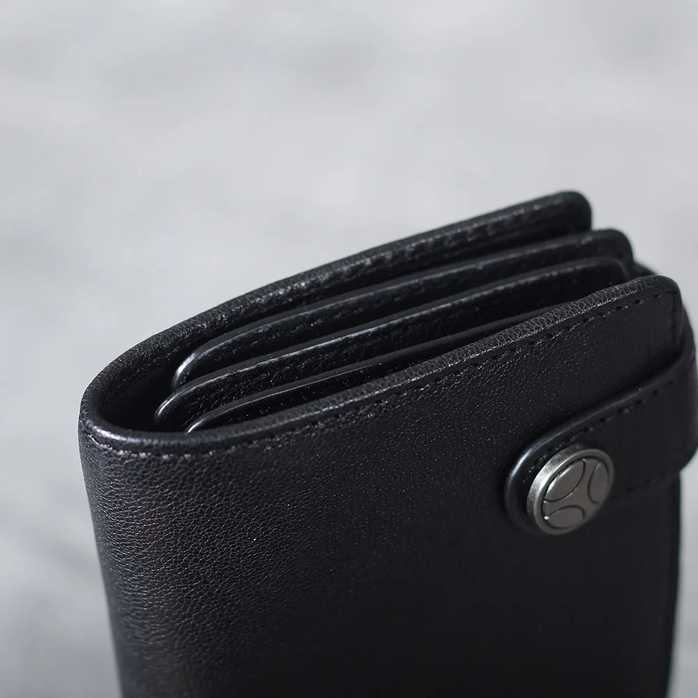 S.WORKER Vollnarbiges Echtleder Vintage Lange Clutch-Geldbörse Retro Reißverschluss-Münzbörse Handtasche – Detail 12