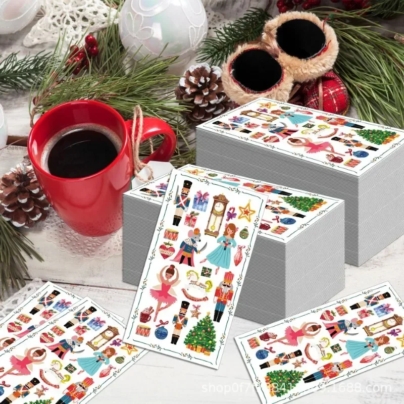 20 Stuks 33*40 Cm 2-Ply Notenkraker Soldaat Lange Papieren Servet Grote Maat Party Tafel Papier kerstboom Prinses Papier Placemat