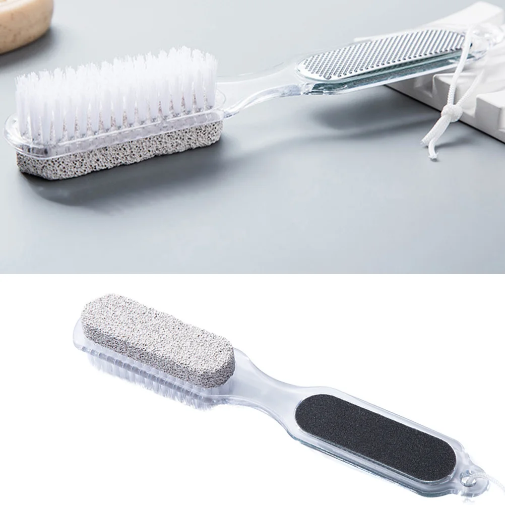 2 قطعة مجموعة العناية بالقدم 4 في 1 باديكير ملف الكالس مزيل الخفاف حجر فرشاة الأظافر القدم عرموش الجلد الميت أداة إزالة الصواميل التقشير #6