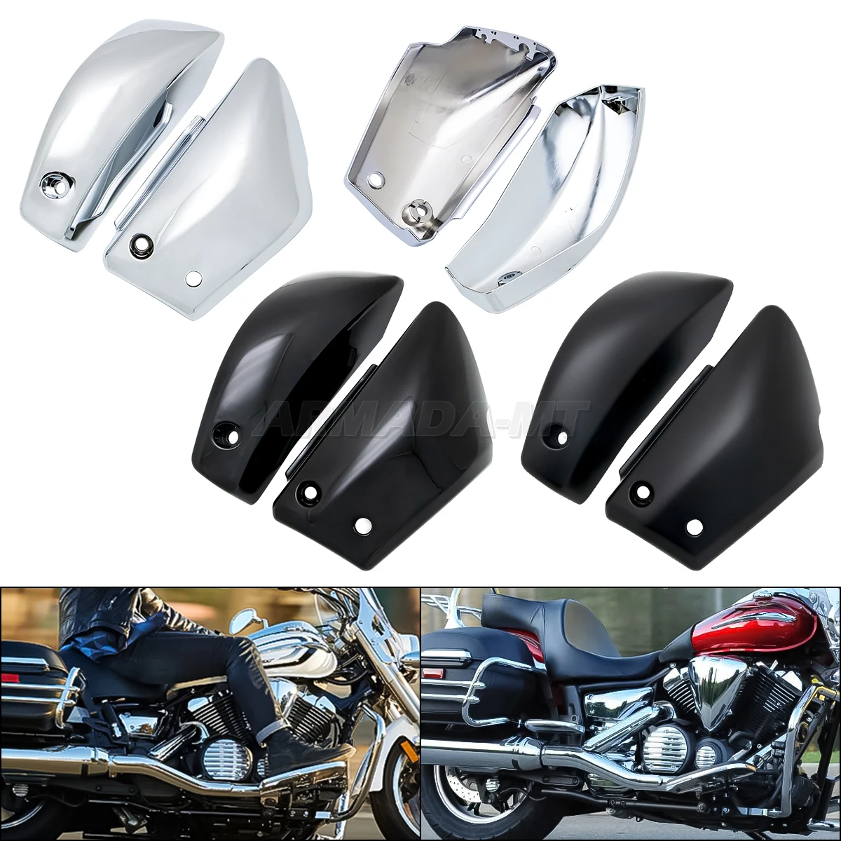 Motorcycle Battery Side Fairing Cover Guard For Yamaha V-Star XVS950 2009-2015 XVS950CT Tourer 2009-2017 XVS950 Midnight Star