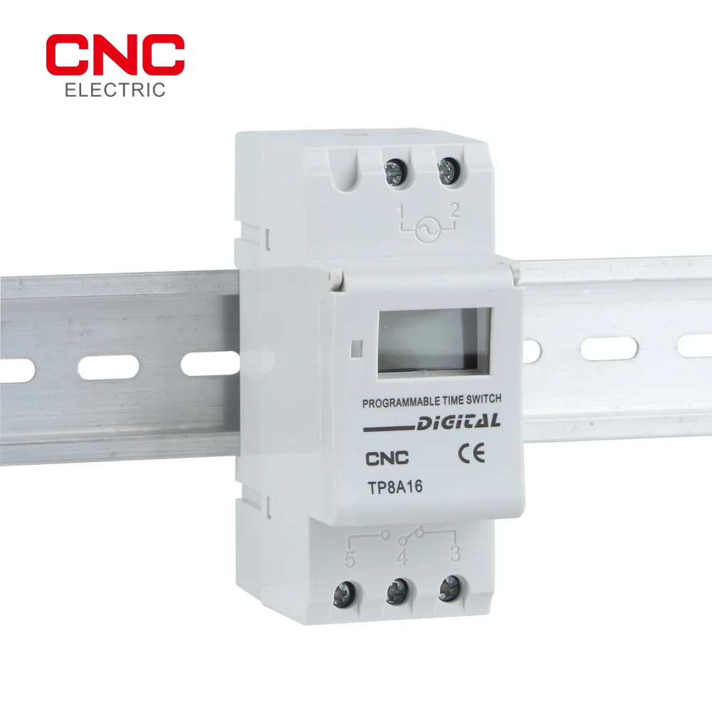 

CNC TP8A16 Din Rail Electronic Weekly 7 Days Programmable Digital TIME SWITCH Relay Timer Control AC 220V 16A/20A/30A