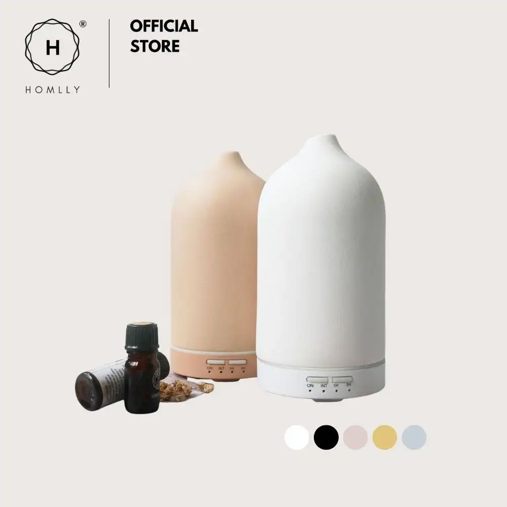 Homlly Ceramic Aromatherapy Essential Oil Diffuser Humidifier (120ml) living room decoration