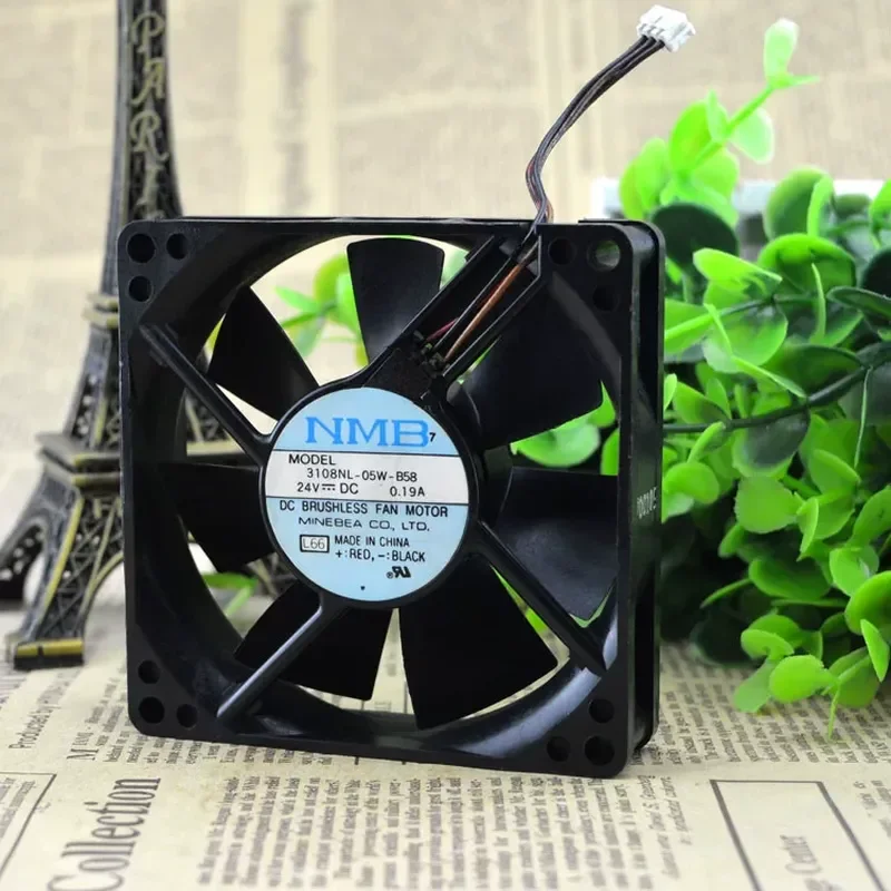 Original NMB 3108NL-05W-B58 24V 0.19A 8020 8CM Inverter Cooling Fan for Electronics Enclosures HVAC Systems