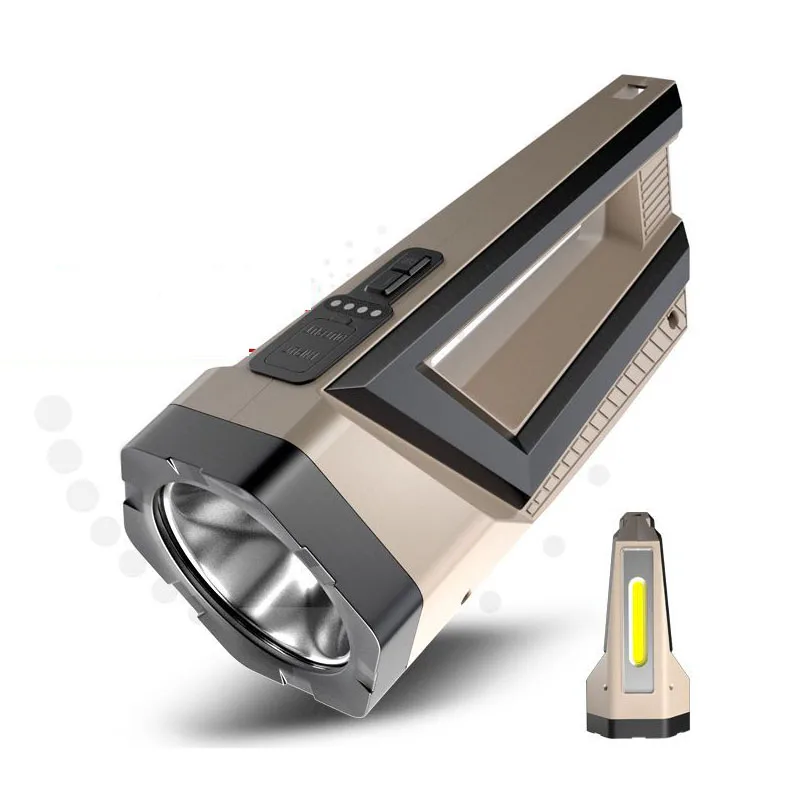 

Hand-held Searchlight Ultra Bright Flashlight Outdoor Long-range Flashlight Multifunctional COB Side Lights With Powerbank