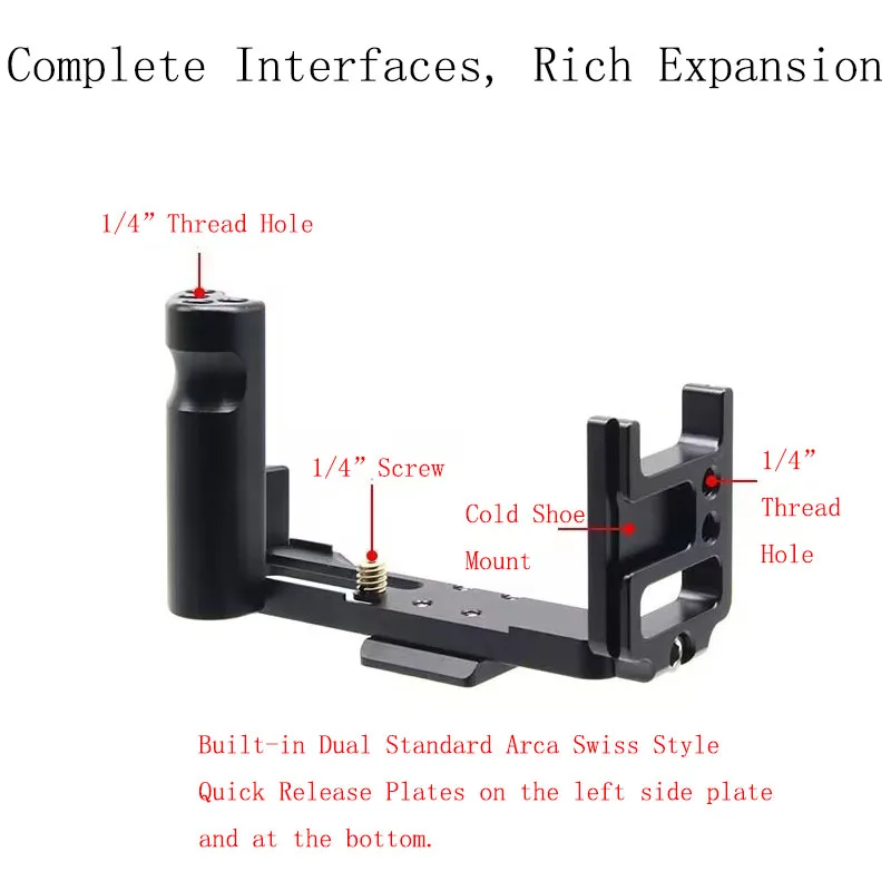 PyroGraphy RX100VII/RX100VI/RX100V Arca L-bracket with Aluminum Handle Grip 1/4