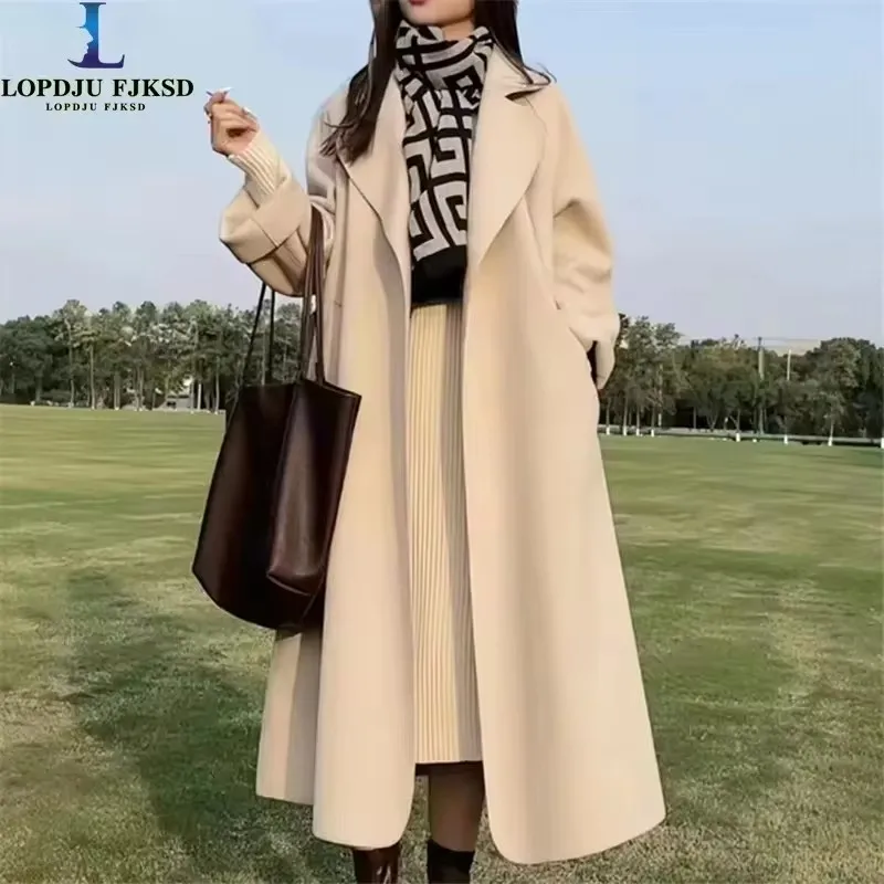 

Двустороннее Женское шерстяное пальто, куртка на осень/зиму, Модное теплое утепленное пальто средней длины в английском стиле
