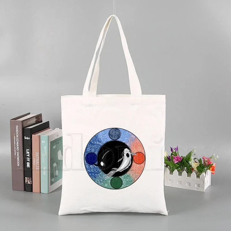 Avatar The Last Airbender Korea Ulzzang Shopper Bag Print Canvas Tote Bag Handbags Women Bag Harajuku Shoulder Bags