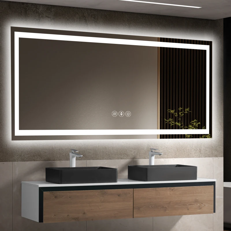 84x40 Inch Frameless LED Bathroom Mirror,Smart Mirror
