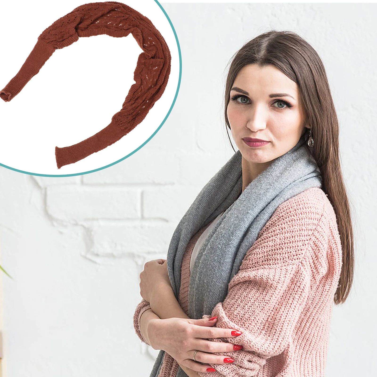 

Women Scarf Chunky Knit Warm Cable Shawl Wrap Blanket Blanket Scarf For Women Hooded Black Coffee Color Long Winter Style