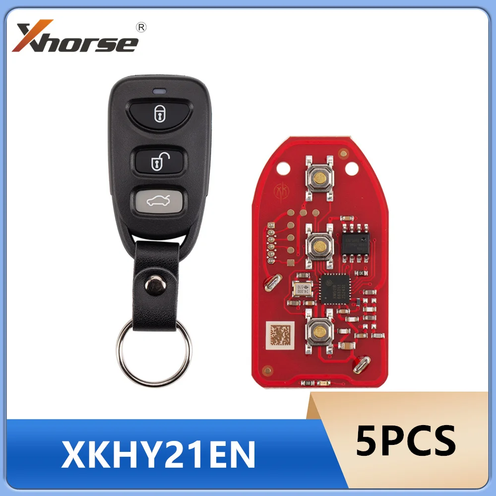 

5PCS Xhorse XKHY21EN 2nd Generation Wire Remote Key 3+1 Buttons for Hyundai Type