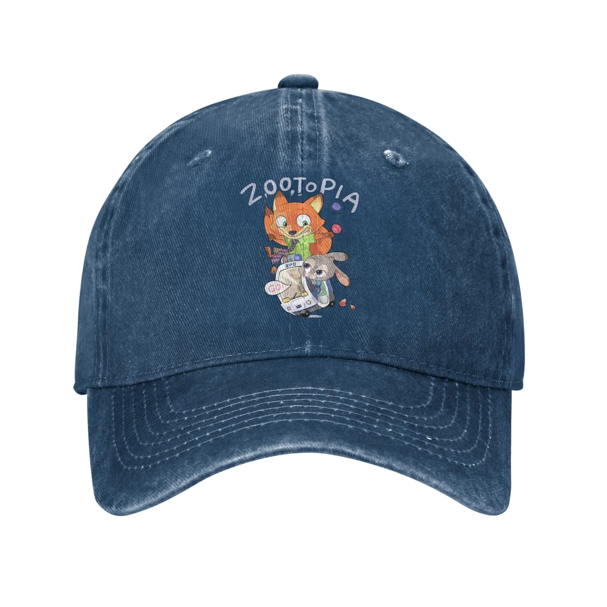

Cartoon Zootopia Judy And Nick Unisex Baseball Caps Distressed Washed Hats Cap Vintage Outdoor Activities Gift Sun Cap