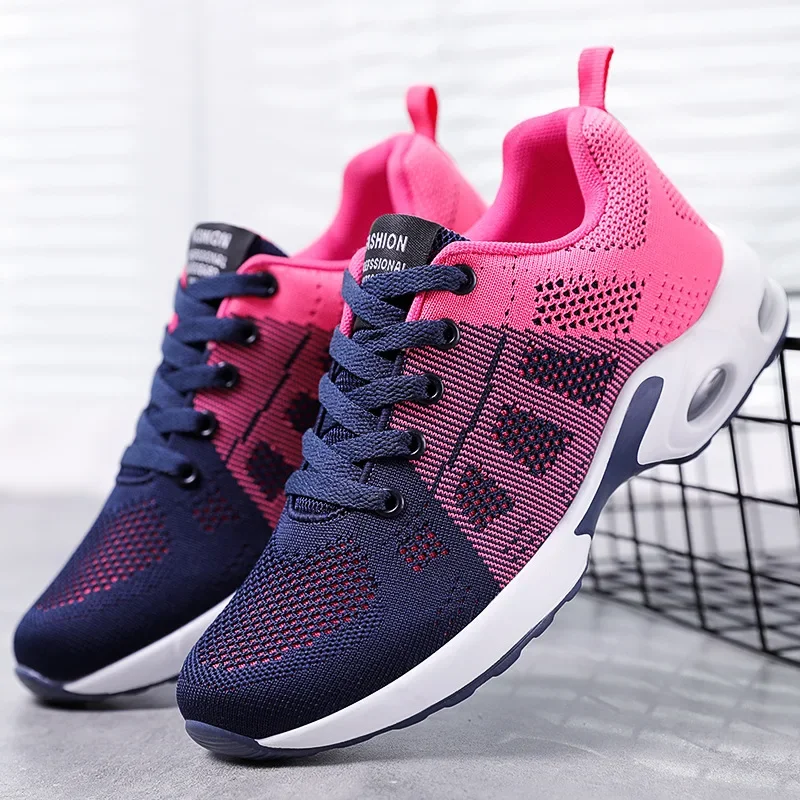 Women's Running Casual Shoes Four Seasons Breathable Running Shoes Women's Air Cushion Shoes Soft Bottom Casual Sports Shoes2024