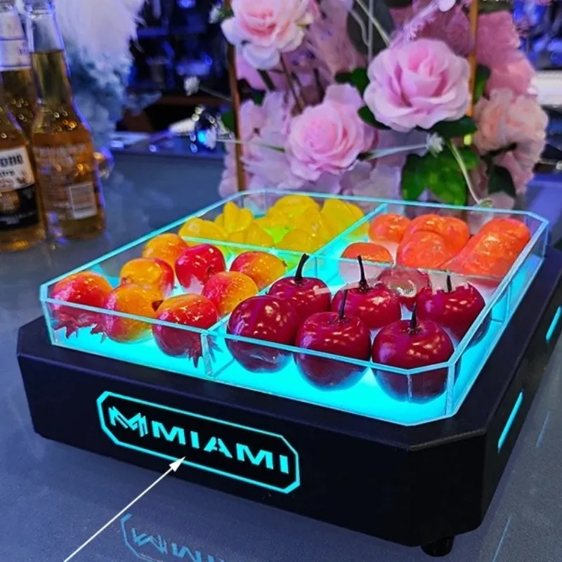 

Multi-Layer LED Light-Up Fruit Plate Stand, KTV Bar Glowing Display Rack, Luxury Snack Tray, Nightclub Fruit Dish Holder