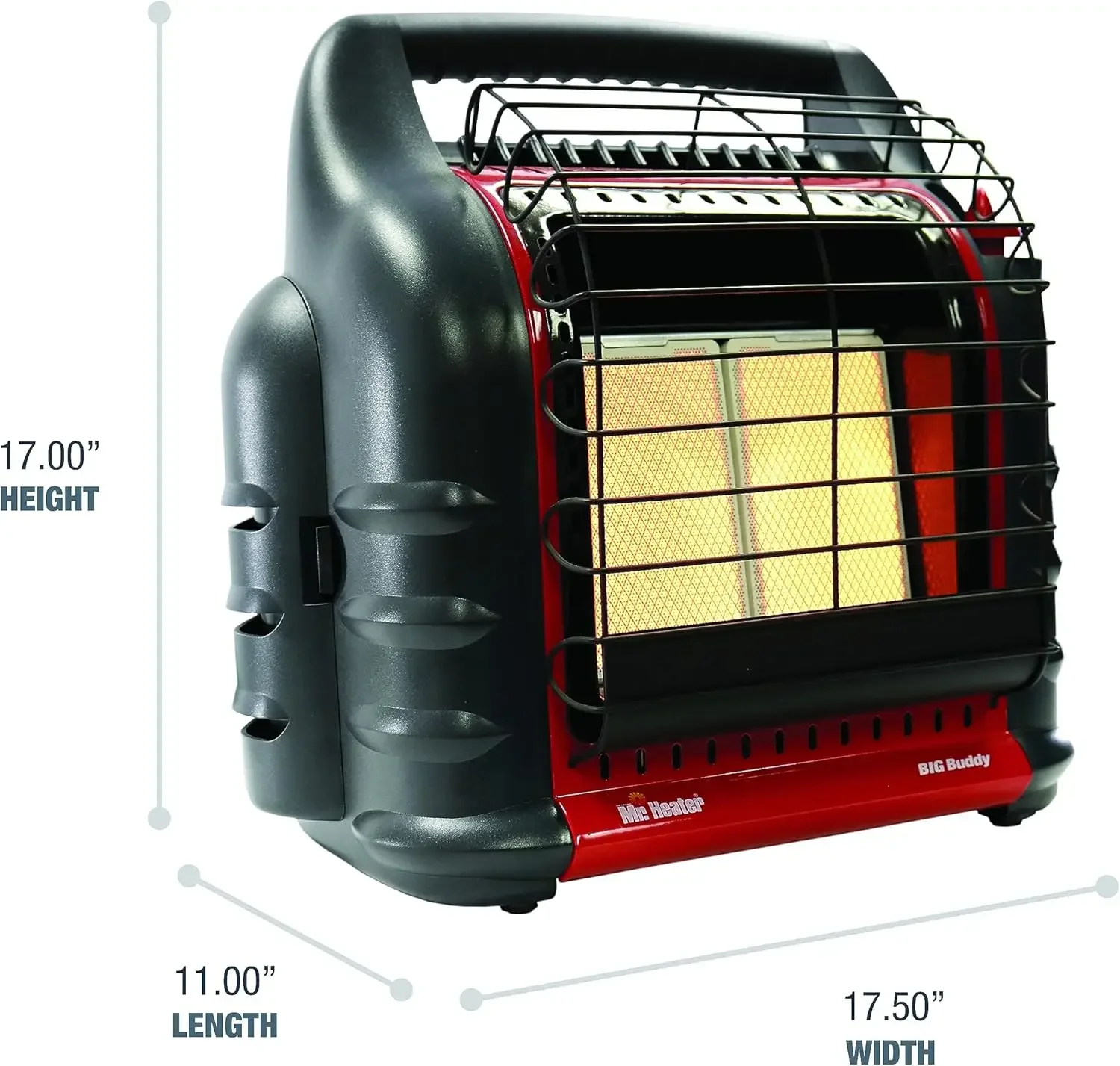 Aquecedor portátil de propano série Big Buddy Pro de 18.000 BTU