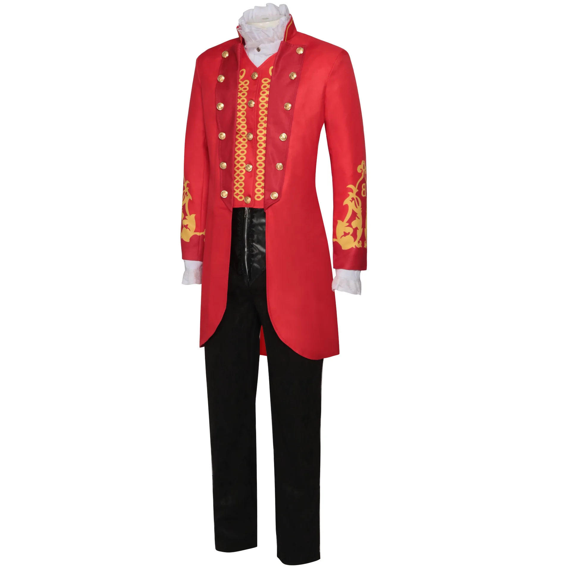 Men's Mid-Length Coat Medieval Retro Clothing Punk Style Cosplay Costume Long Sleeve Satin Fabric All-Season Fashionable Men'... view 4
