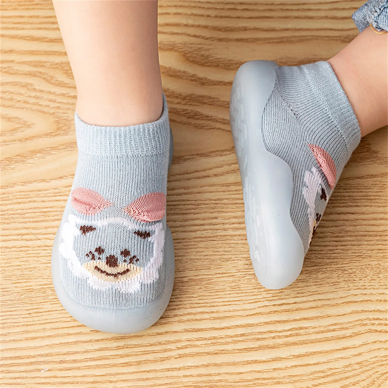 Toddler Soft Rubber Anti-Slip Shoes Indoor Sneakers Newborn Animal Cartoon Socks Shoes Winter Infant Fleece Warm The Floor Socks