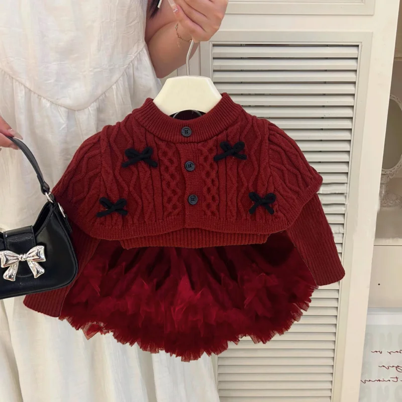 

Girl's Sweater Autumn and Winter Style2024New Western Style Baby Girl Thickened Sweater Winter Clothes Children's Bottoming Shir