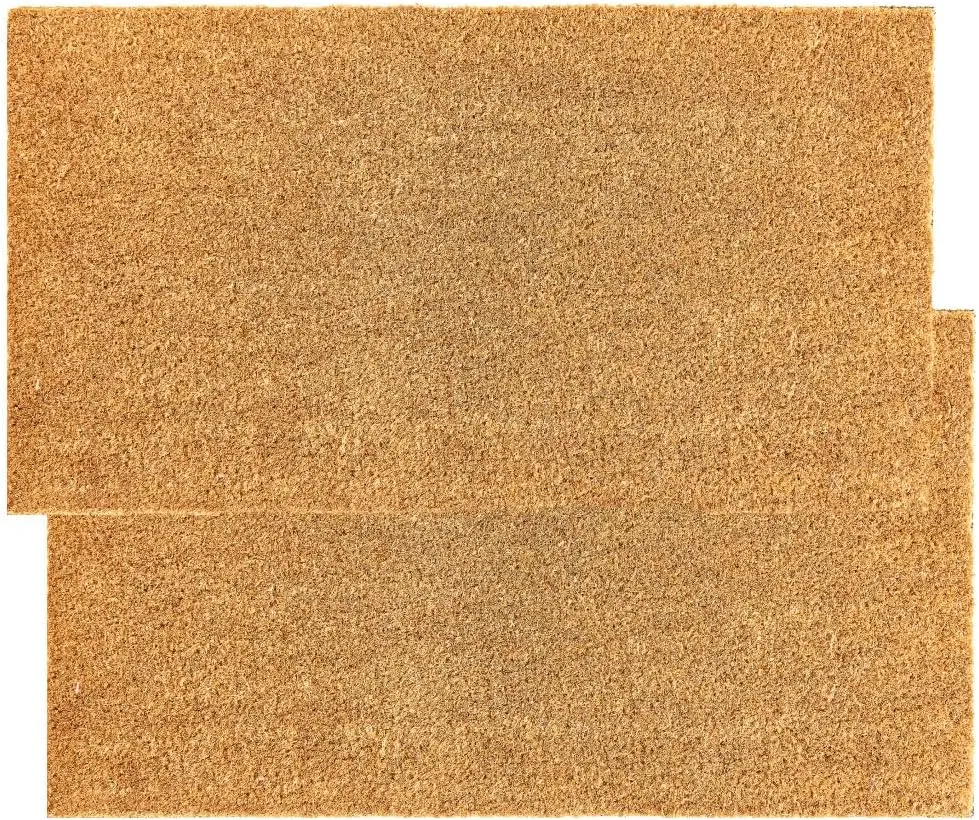 

Коврик для входной двери из кокосового волокна с усиленной основой, приветственный коврик (43 x 76 см), входной коврик (однотонный - 2 шт.)