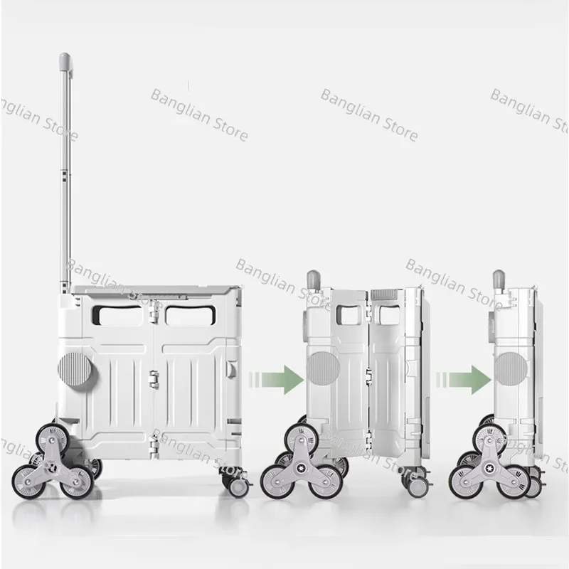 Outdoor Folding Portable Shopping Cart, Hand Pushing Cart, Picnic Camp Vegetable Basket, Pull Rod, Rear Shopping Carts