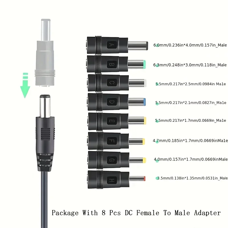 8pcs/lot 5.5 X 2.1mm Male to Female DC Power Adapter Jack Plug Adaptor Connector for Laptop Computer Jack Sets