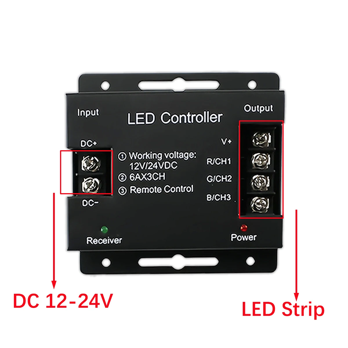 Contrôleur de variateur tactile RGB sans fil RF 18A – Module LED haute puissance pour systèmes d'éclairage de bande/panneau