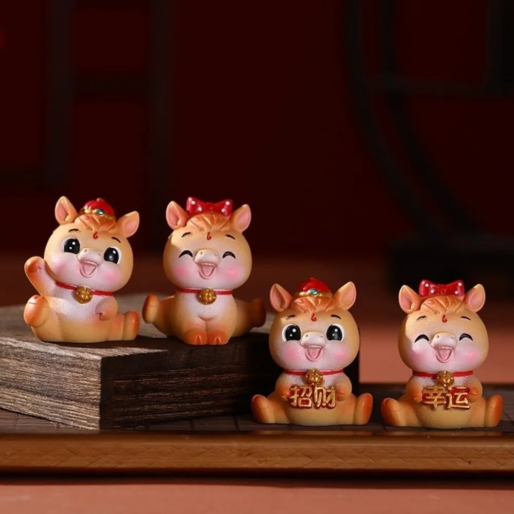 الراتنج 2026 الحصان العام التماثيل سنة الحصان نابض بالحياة زودياك الحصان التميمة الصينية الزخرفية مصغرة الحصان أرقام #1