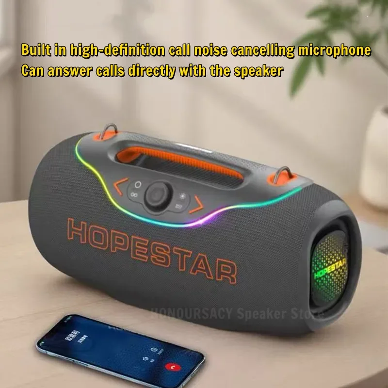 Hopestar A6 Club مكبر صوت بخاصية البلوتوث قابل للنقل 200 وات عالي الطاقة 24000 مللي أمبير في الساعة فائق التحمل مع ميكروفون TWSstereo كاريوكي مكبر صوت لاسلكي