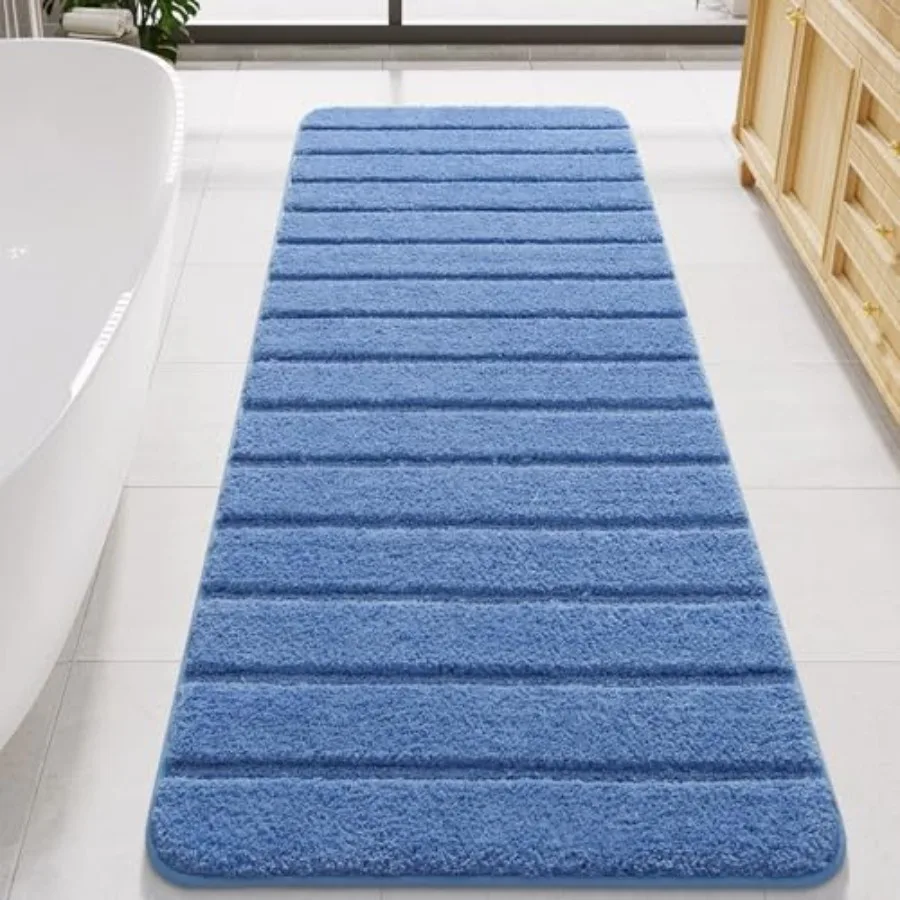 

Long Bathroom Rugs Runner Large Bath Rug Non Slip Washable Absorbent Microfiber Bath Mat Luxury Soft Cozy Bathroom Runner Rug f