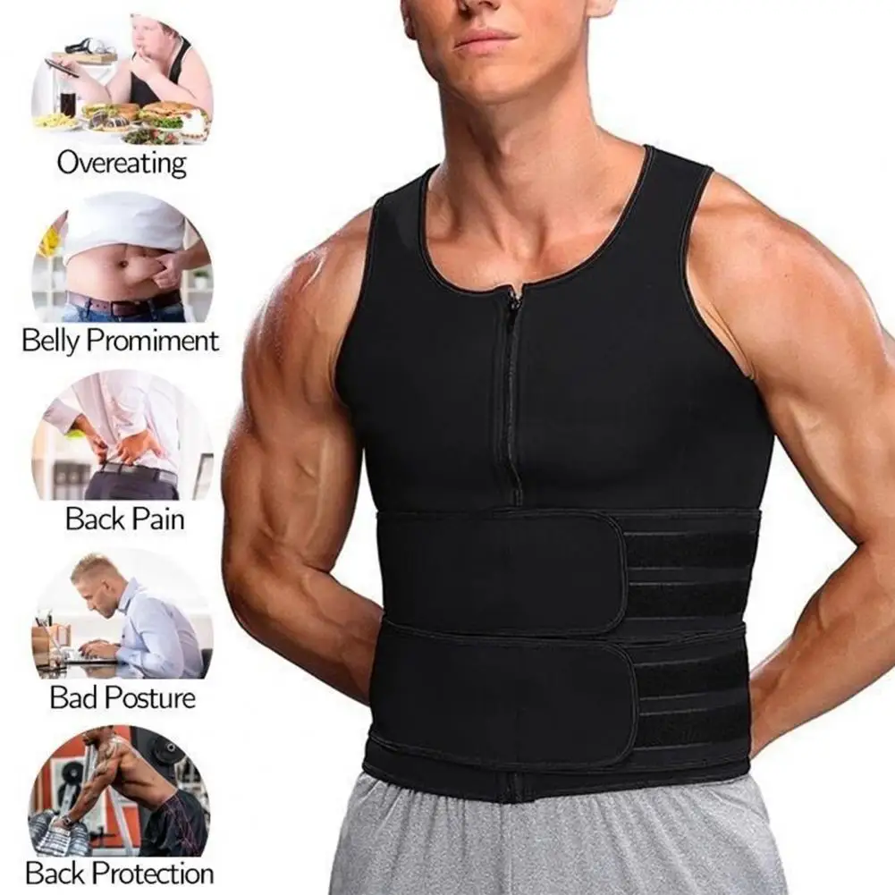 Professional Shed Pound Strengthen Muscle Men Sweat Waist Trainer Heating Fat-burning Men Sweat Body Shaper Gym Clothing