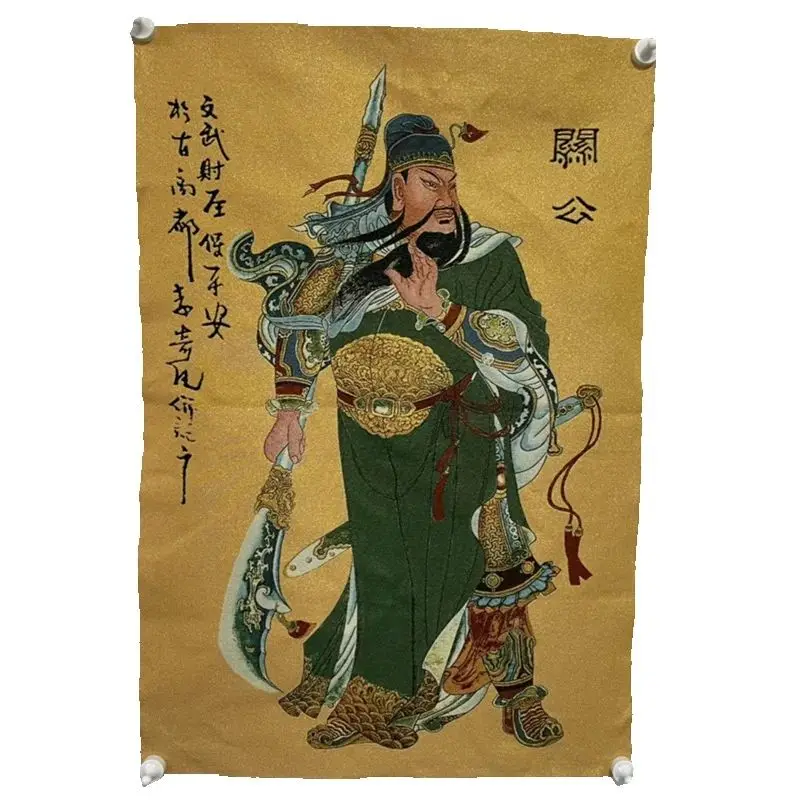 

Old Silk Thangka Style Hanging Painting Black and white Portrait of Chairman Mao Traditional Artwork Decorative Wall Hanging