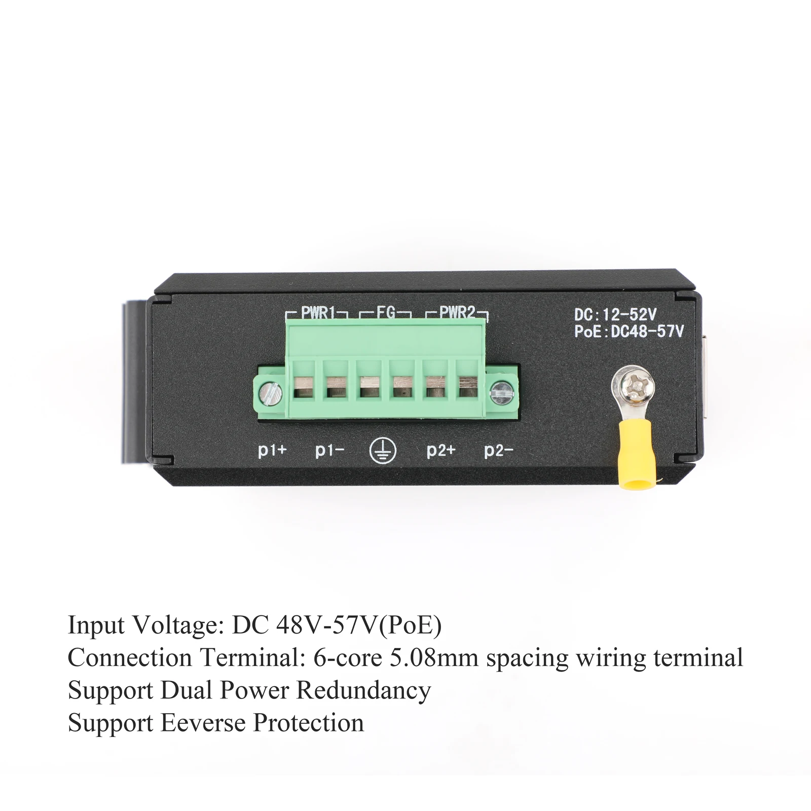 Commutateur POE industriel à 5 ports, Rail DIN 100bps, Plug and Play, pour système d'automatisation et de Surveillance en usine