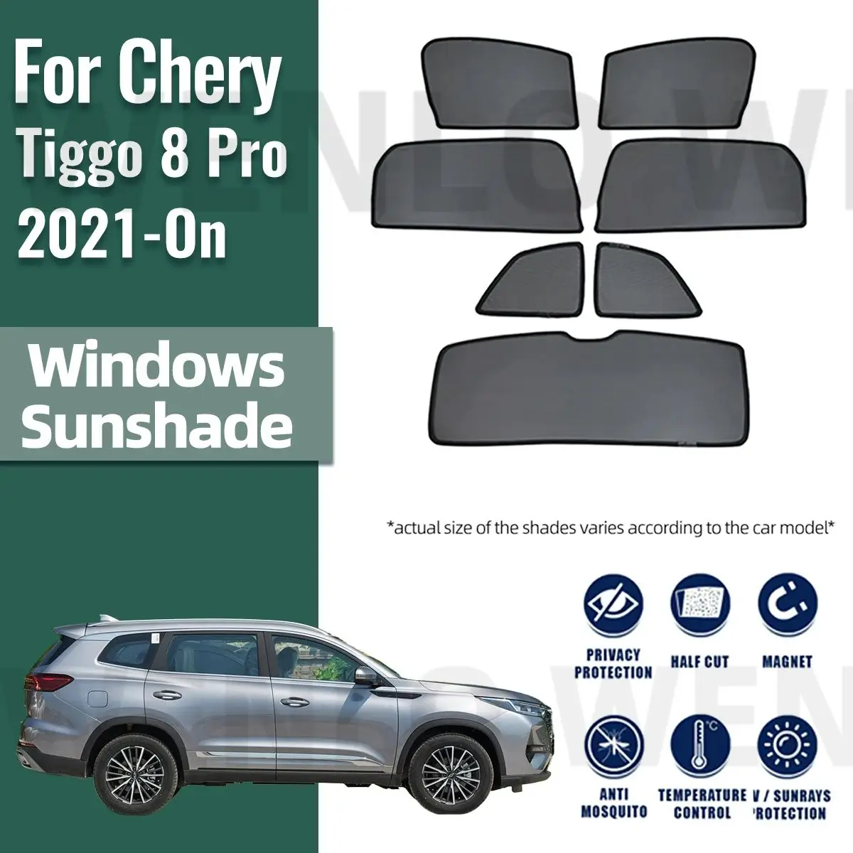 

For Chery Tiggo 8 Pro 2021 2022 2023 2024 Car Sunshade Magnetic Front Windshield Frame Curtain Rear Side Window Sun Shades Visor