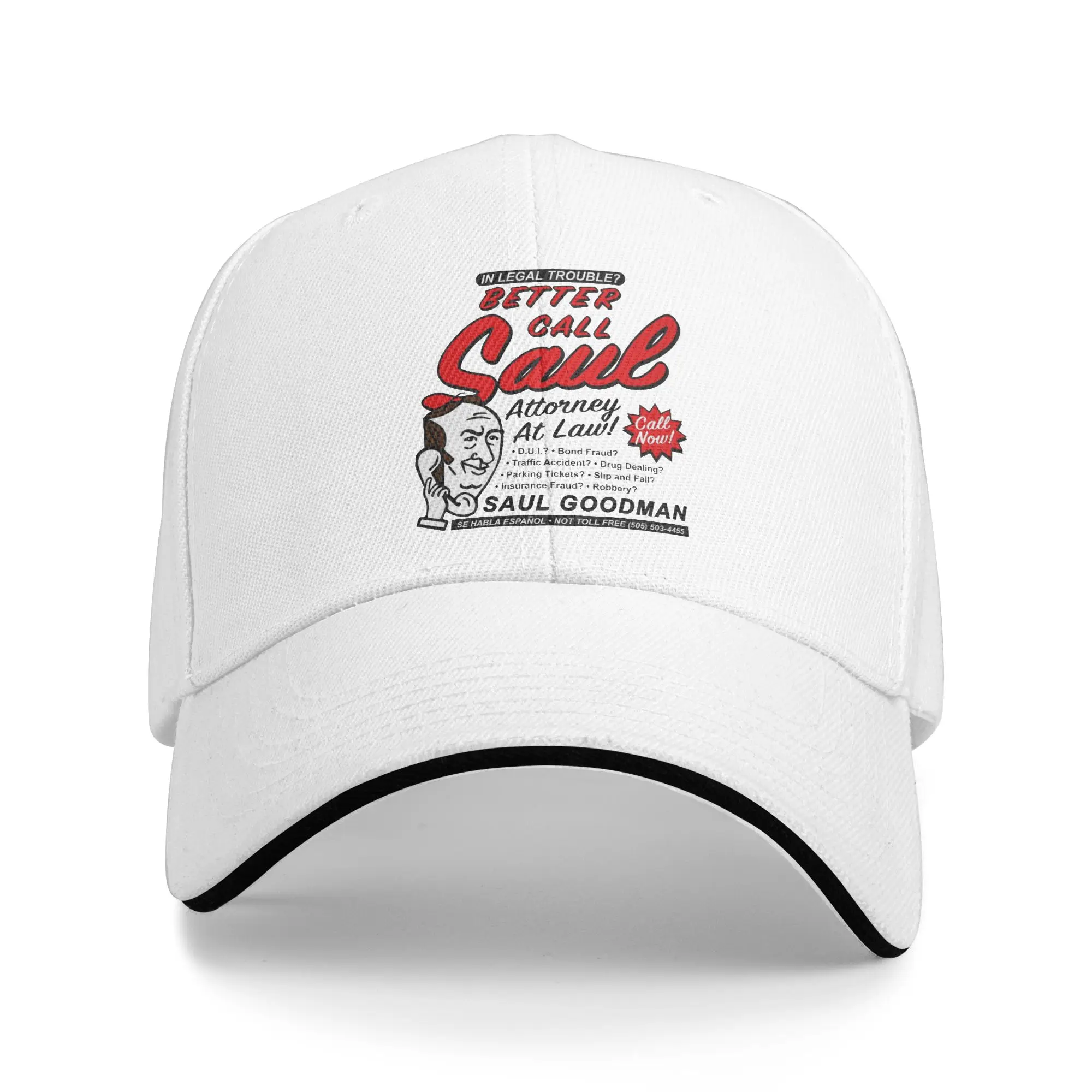 Better Call Saul Newspaper Ad Hats Unisex Fashion  Hats Sun Caps Trucker Cap Adjustable Polyester Baseball Caps Summer