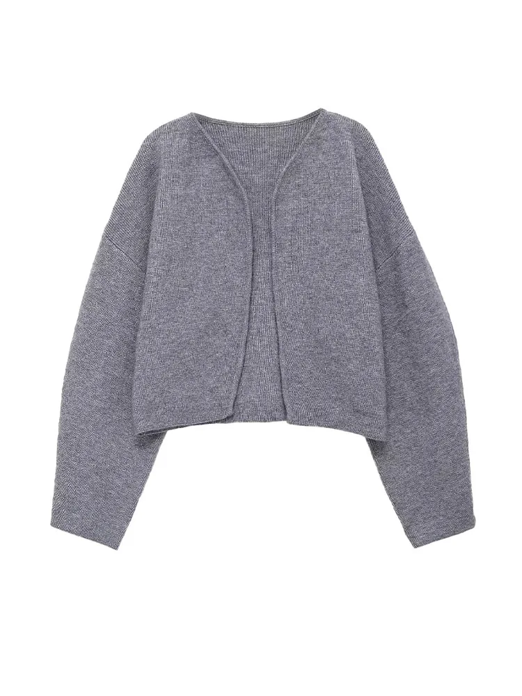 

HH женская мода универсальный однотонный двусторонний вязаный кардиган с длинными рукавами куртка женский темперамент High Street повседневное пальто