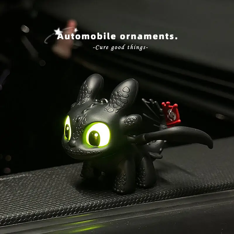 Figurinha de Dragão para Painel de Carro com Olhos Iluminados LED, Acessório de Interior Automotivo, Presente Fofo, Grande Promoção
