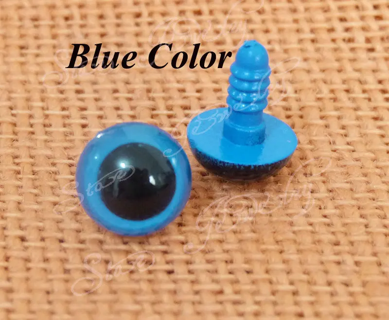 300 stücke --- 9mm to14mm -- blue farbe kunststoff sicherheit spielzeug augen mit waschmaschine für plüschbär puppe zubehör --- größe option