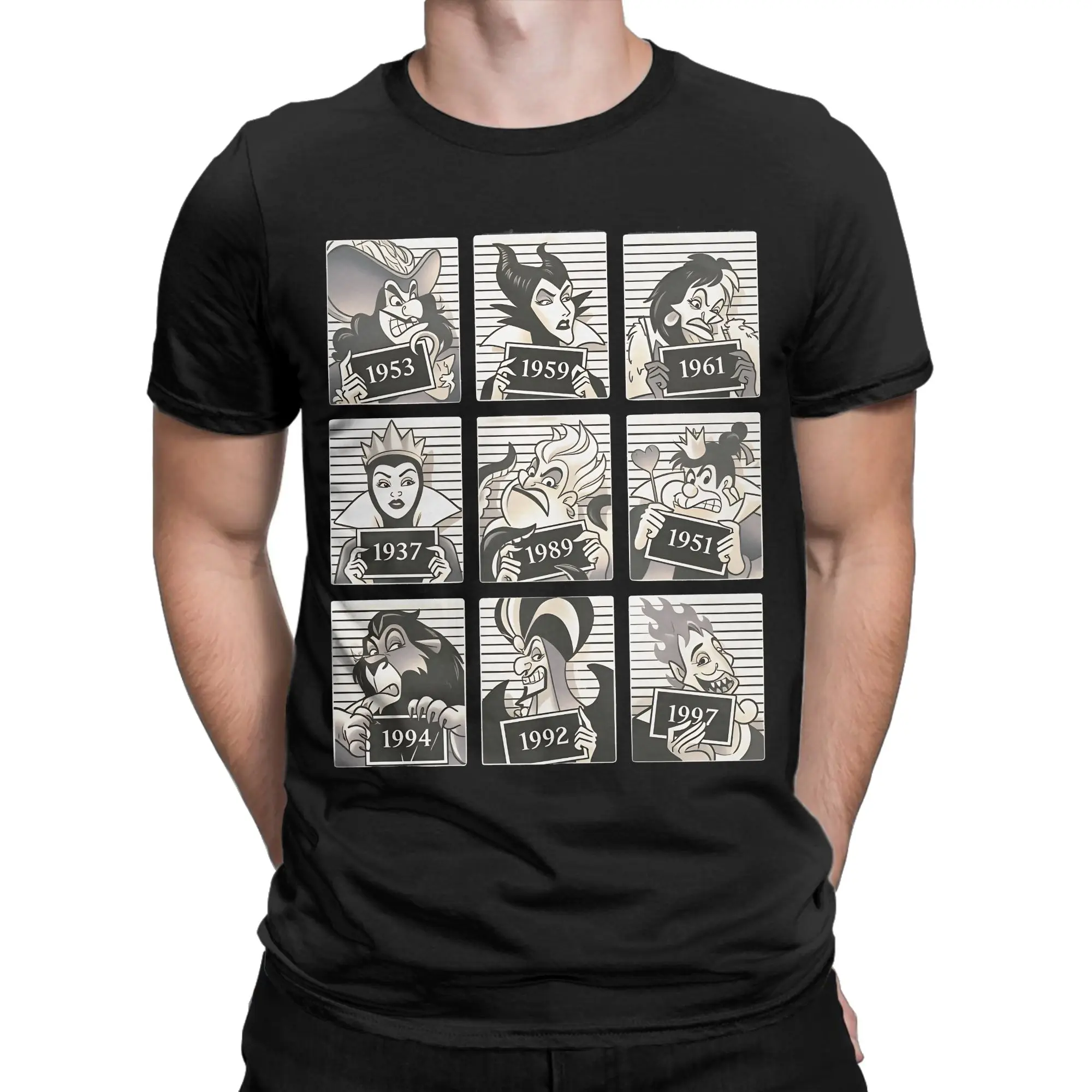 Villains Cotton T Shirt For Male Beach  Vintage T Shirts O-Neck Novelty Tee Shirt Oversized Printed Tops