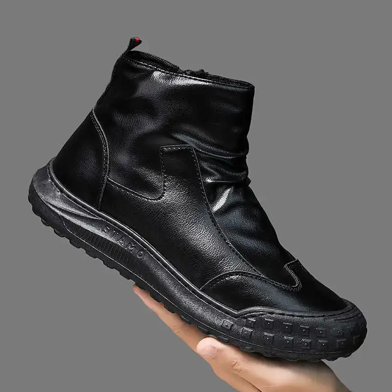 Botas de banquete Parkside sin tacones, zapatos tejidos, zapatillas de deporte de diseñador para hombre, 46 zapatos deportivos, Boty de marca importada en el extranjero