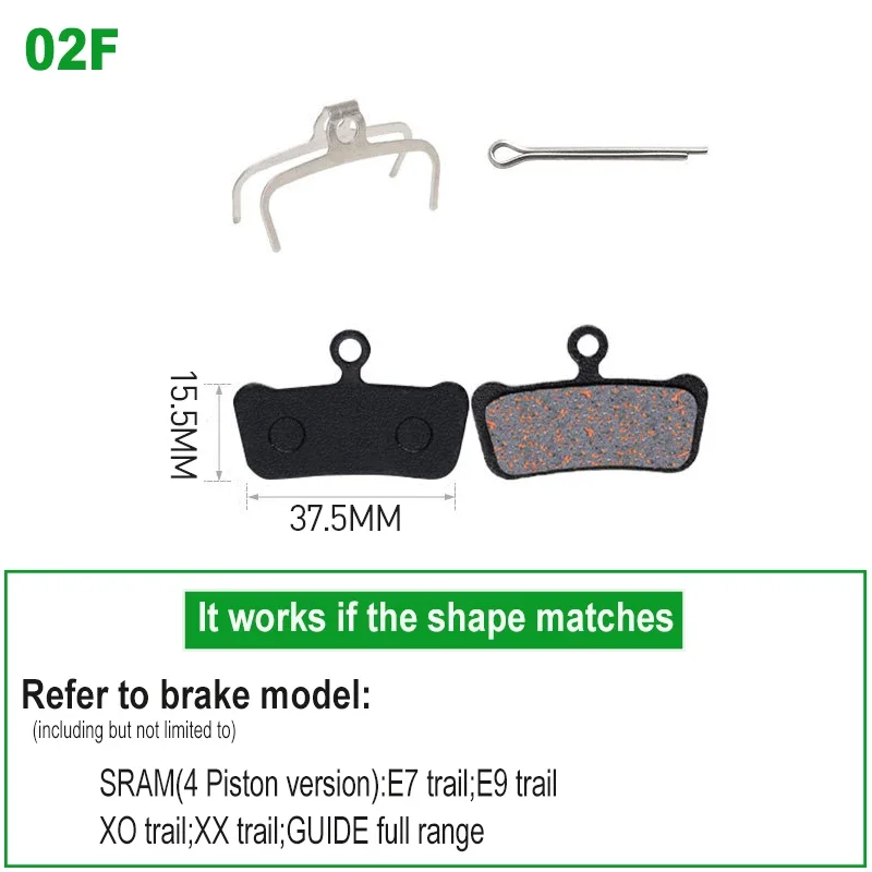 10/20 Pairs SemiMetallic Disc Brake Pad for SRAM Guide RSC/RS/R Avid XO E7 E9 Trail High Quality Durable MTB Hydraulic Brake Pad