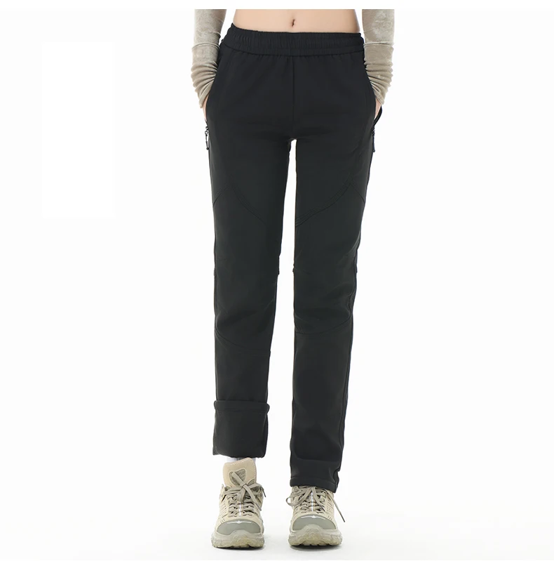 LNGXO Winter-Wanderhose für Damen, Wasserdichte Warme Fleecehose für Camping, Klettern, Trekking, Skifahren, Outdoor-Sport, Softshell-Hose – Detail 14