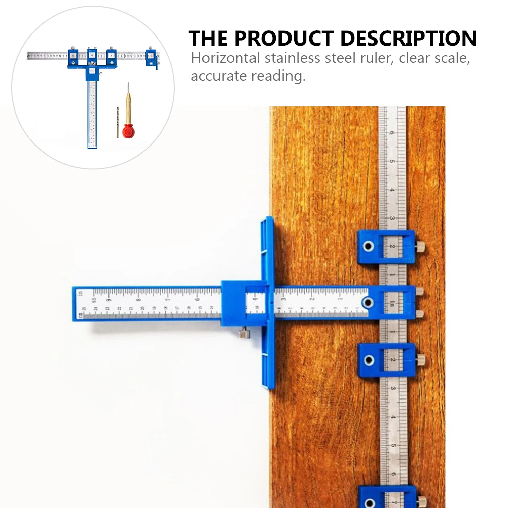 

Adjustable Punch Locator Tool Cabinet Template Wood Drilling Guide Detachable Quick Assembly Accurate Positioning Rotate
