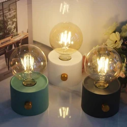 LED Night Light Battery Powered Bulb Lamp Desktop Office Light Retro Bulb Shape Night Light For Baby Room Bedroom Corridor Lamp