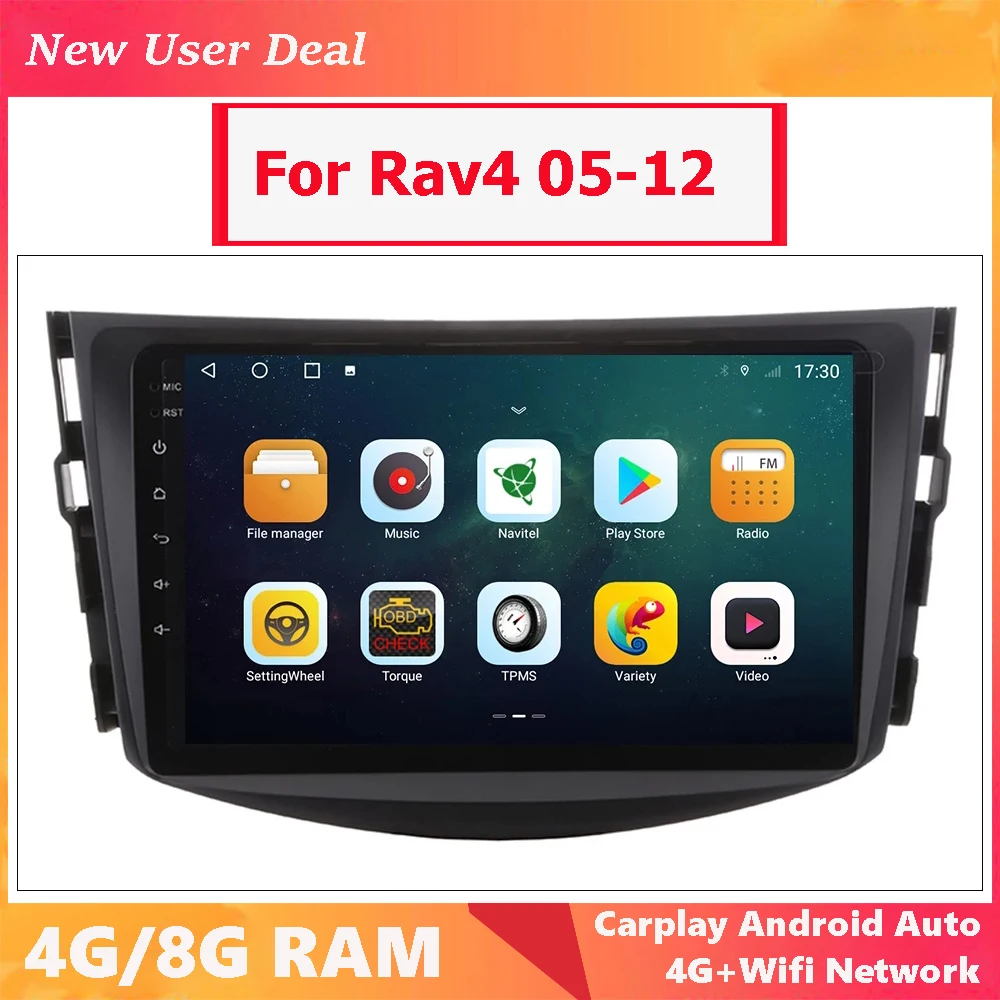 Android 12.0 Car Multimedia Player Head Unit Radio Stereo For Toyota RAV4 Rav 4 2006 2007 2008 2009 2010 2011 With Gps Screen