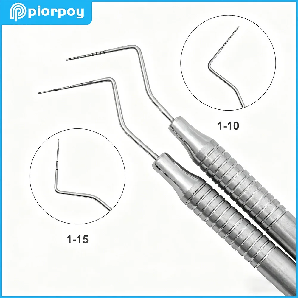 

PIORPOY Dental Periodontal Probe Stainless Steel Explorer Probe With Scale Dentist Instrument Teeth Cleaning Tool 1-10 1-15