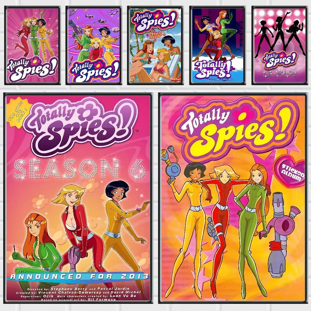 Y2K Cartoon Totally Spies Posters Premium Self-Adhesive No Residue Wall Sticker for Home Office Bar Decor