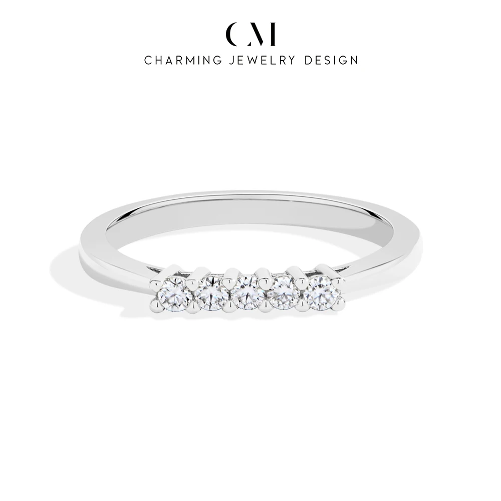 CHARMING Classic Simple Dvvs1 Moissanite Ring S925Silver for Women party Jewelry Birthday Gift Anniversary Engagement High Value