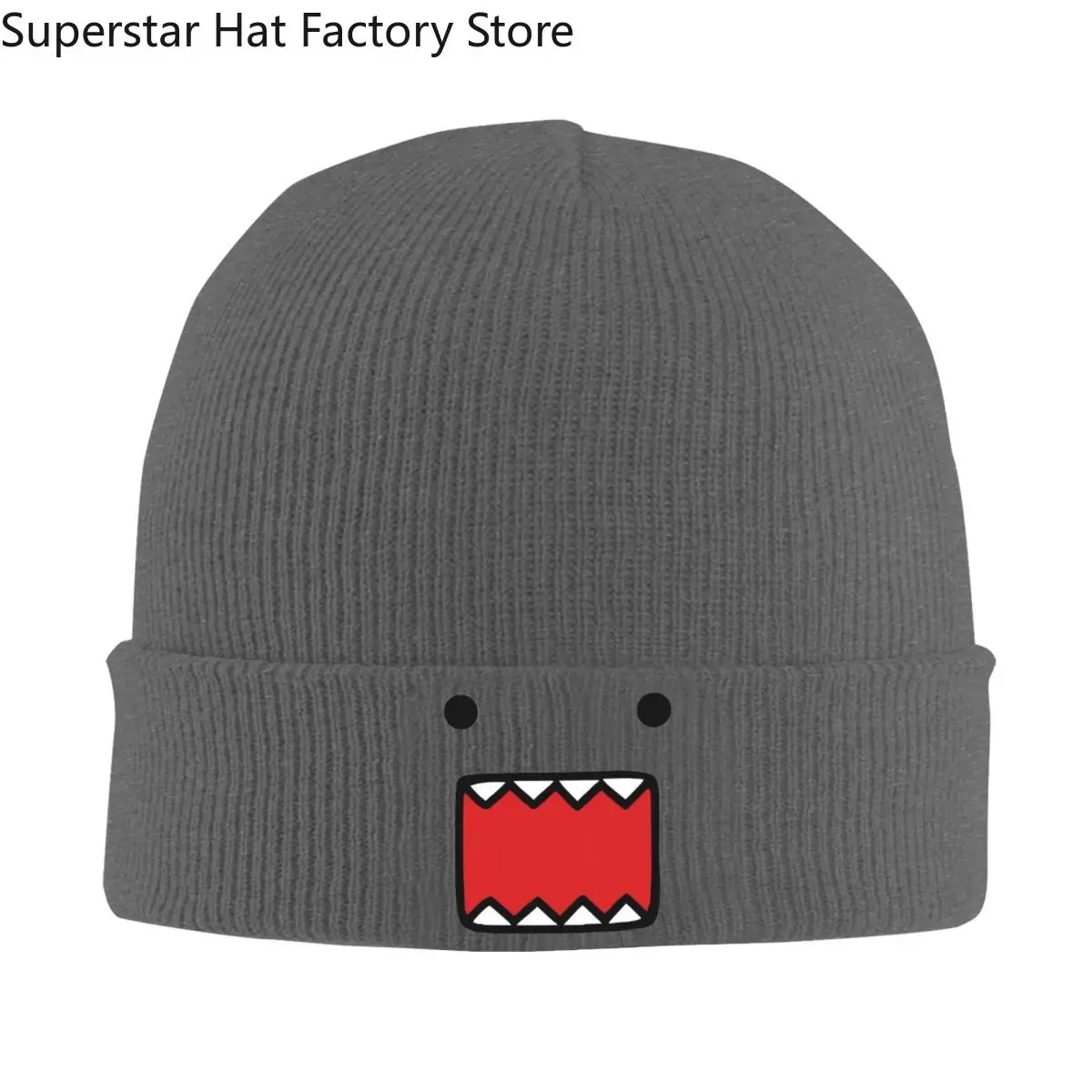 Domo Kun Doll Face Knitted Caps for Women Men Beanies Autumn Winter Hats Warm Cap