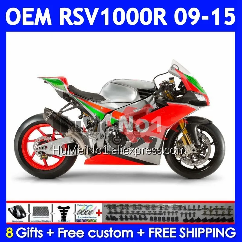 Injection For Aprilia RSV 1000 R 1000R Red Silver RSV1000RR 315No.18 RSV1000 09 11 12 13 15 2009 2010 2012 2013 2015 Fairings