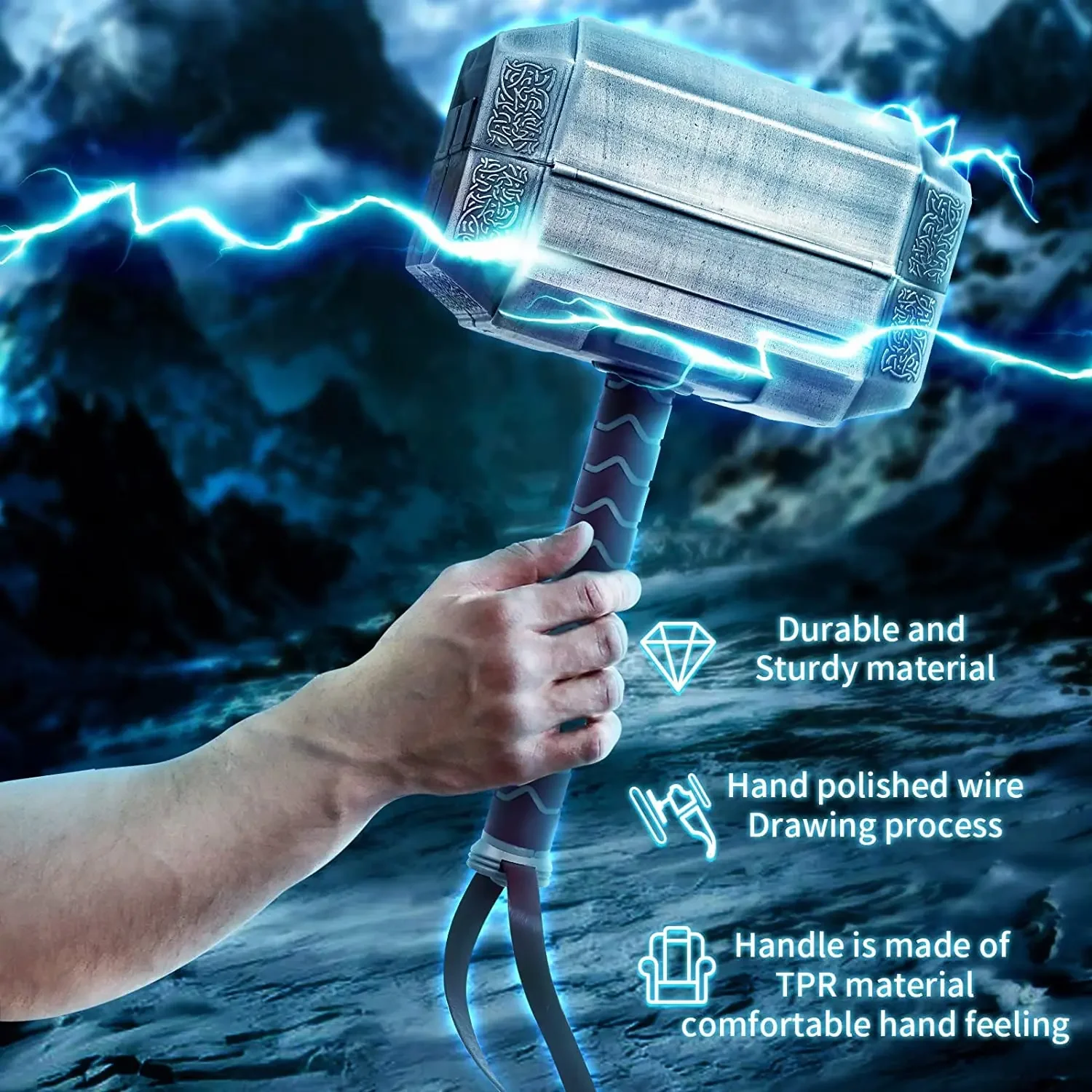 Caixa de ferramentas de martelo de thor, conjunto de ferramentas de reparo doméstico, kit de ferramentas de martelo de thor multifuncional, ferramenta manual diy, novidade, presentes da marvel para homens